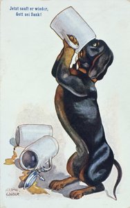 A Dachshund Drinking Beer by Ulrich Weber